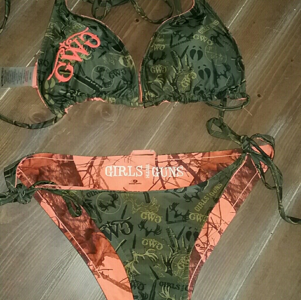 Girls With Guns reversible camo bikini set